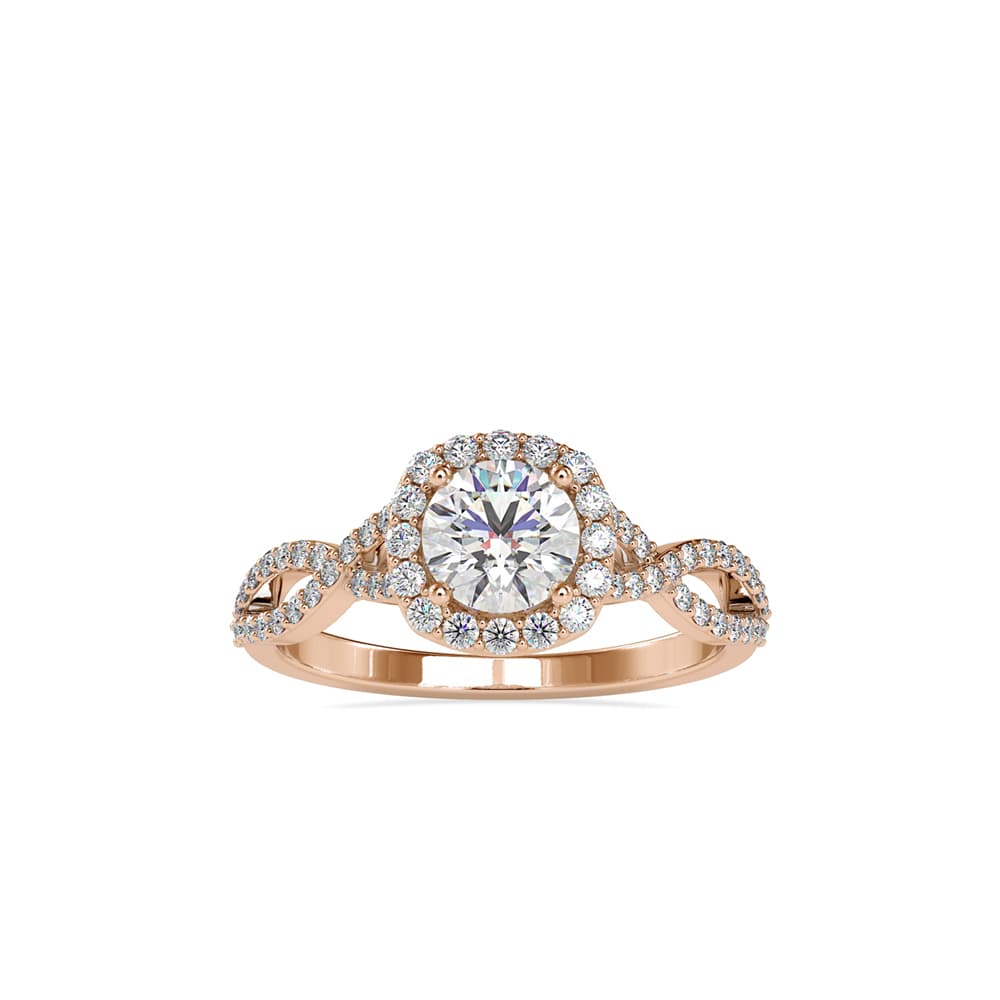 The Anant Halo Ring 1.35 Carats in 14K Rose Gold