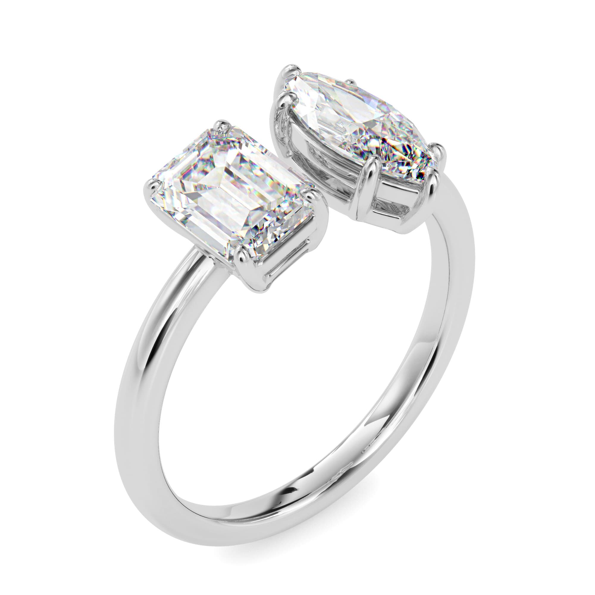 The Marquise-Emerald Solitaire Ring 1.00 Carat in 14K White Gold