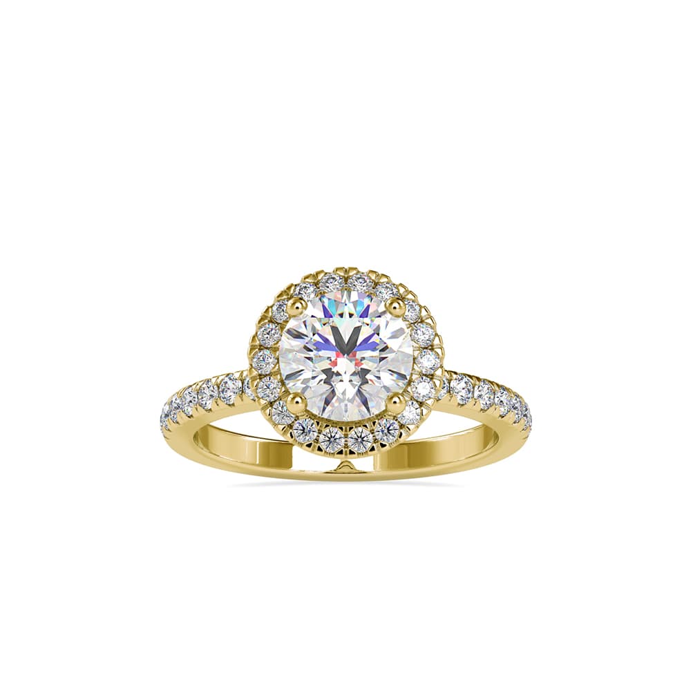 The Bliss Halo Ring 1.39 Carats in 14K Yellow Gold