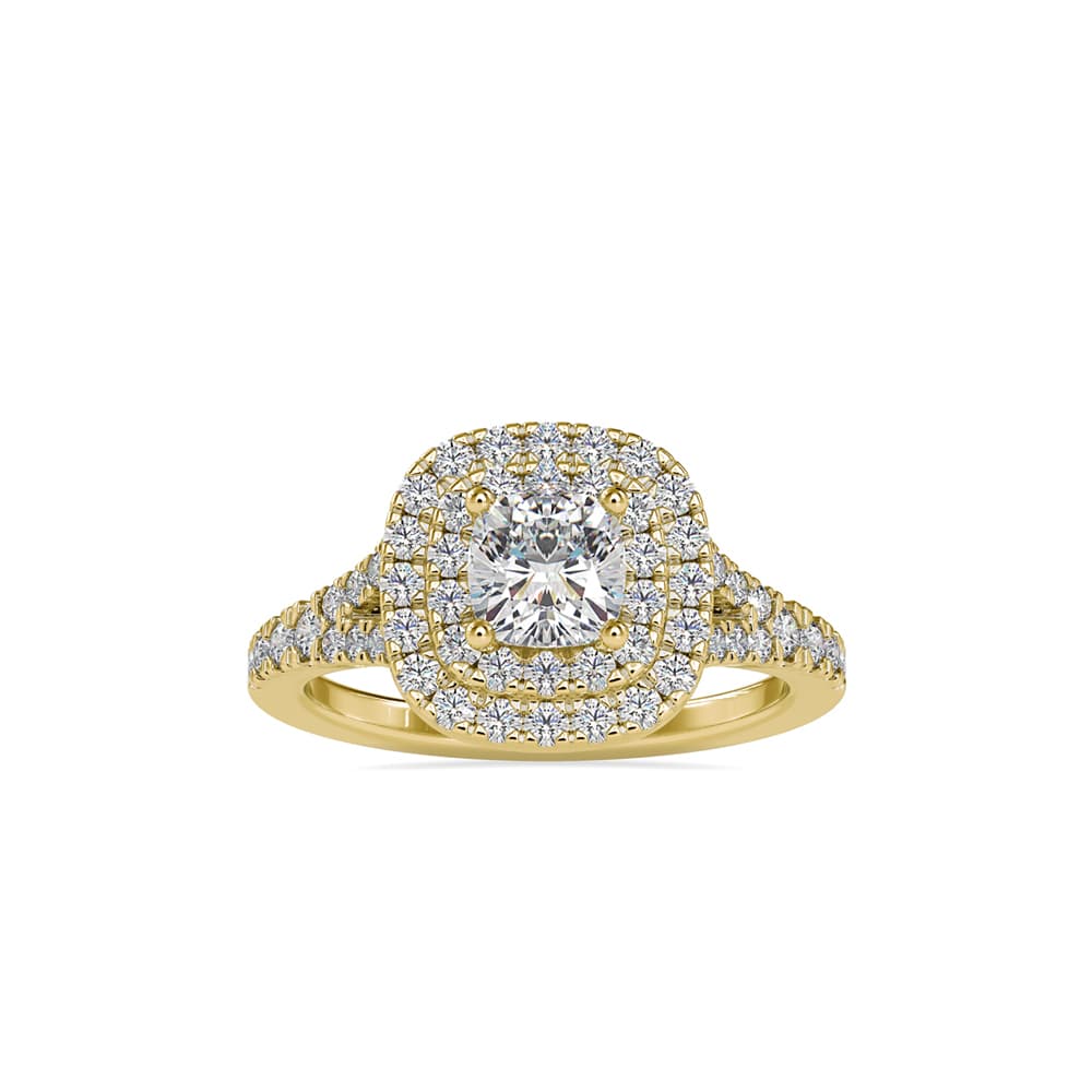 The Regal Halo Ring 1.45 Carats in 14K Yellow Gold