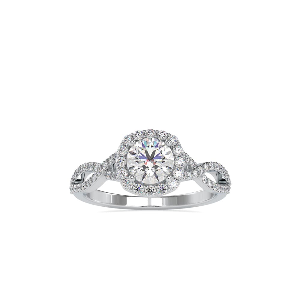 The Anant Halo Ring 1.35 Carats in 14K White Gold