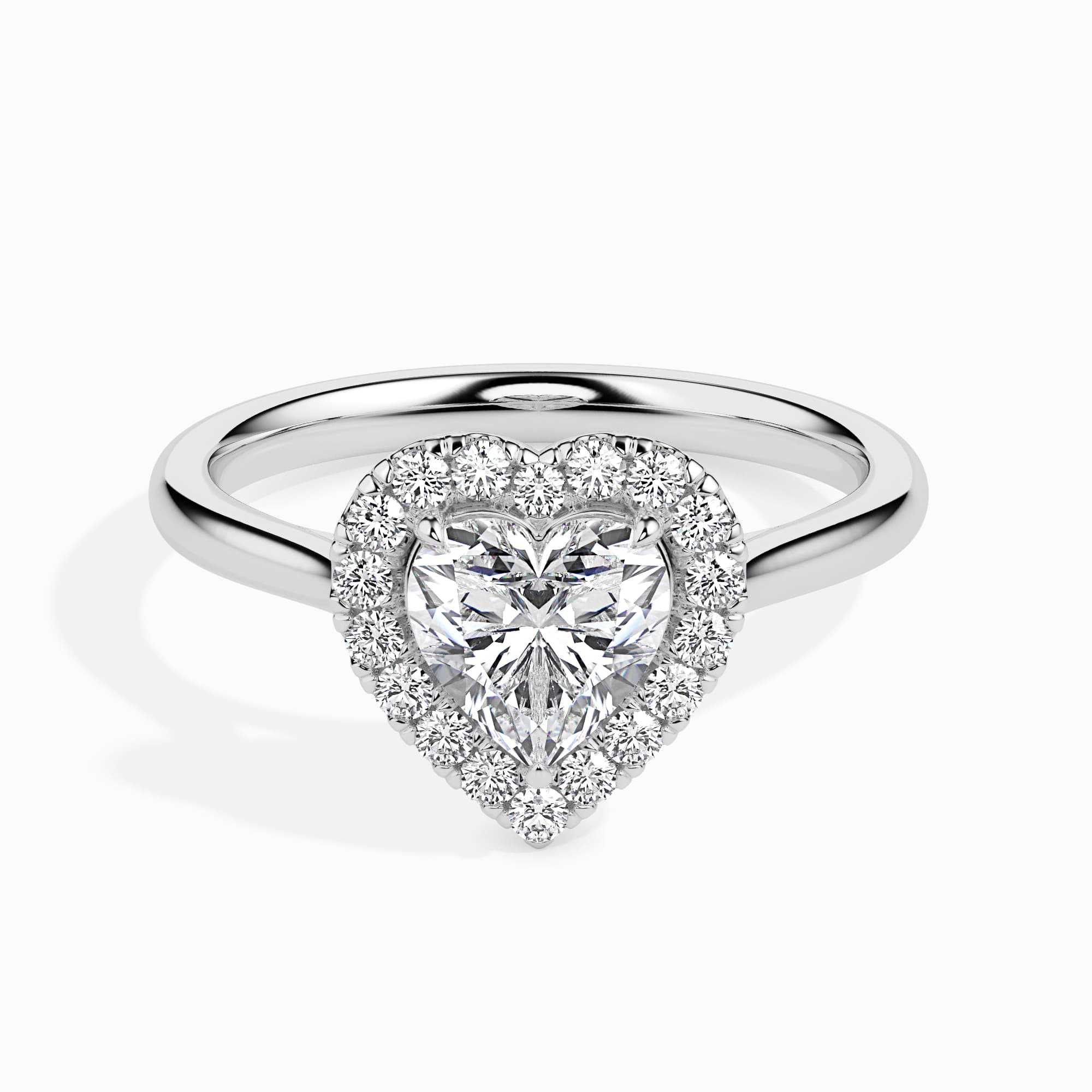 The Cupid Halo Engagement Ring 1.26 Carats in 14K White Gold